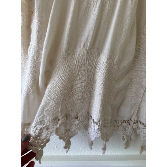 Coco + Carmen L/XL Ivory Crochet Lace Sleeveless Tunic Blouse Top Boho Women - Picture 7 of 11